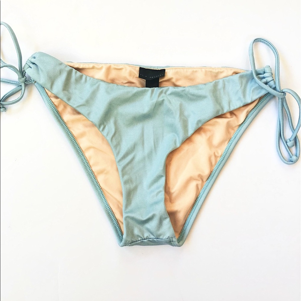 PacSun Tie Blue Shiny Bikini Bottoms